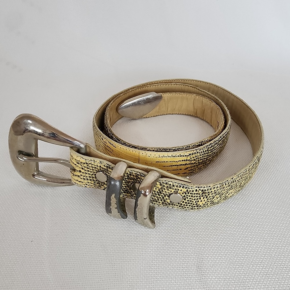 Vintage AVANTI Genuine Lizard Skin Leather Women's Men's Belt Size 41"